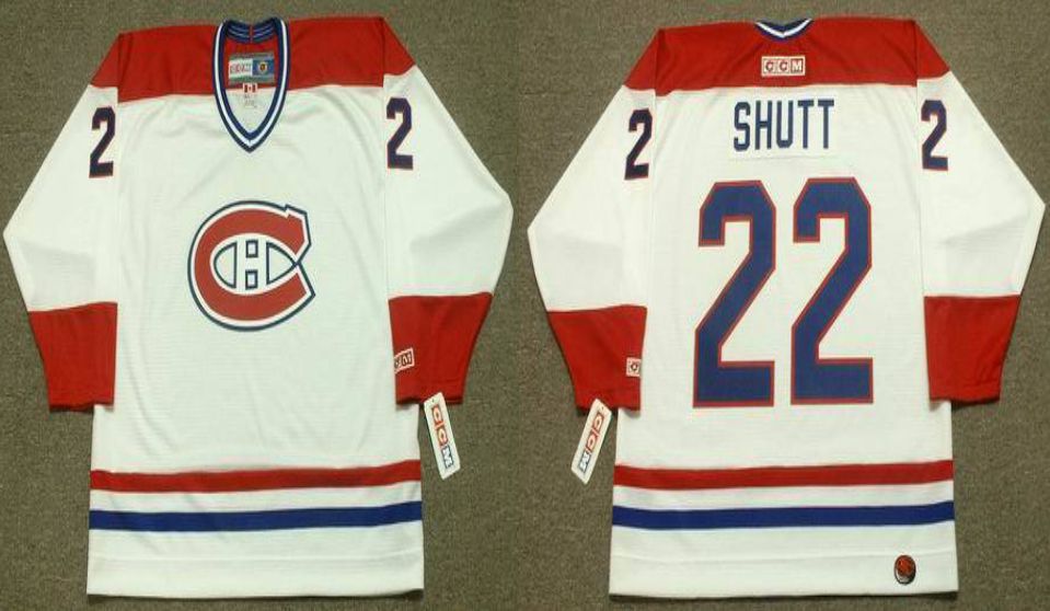 2019 Men Montreal Canadiens #22 Shutt White CCM NHL jerseys->montreal canadiens->NHL Jersey